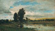 Charles Francois Daubigny French River Scene oil painting artist